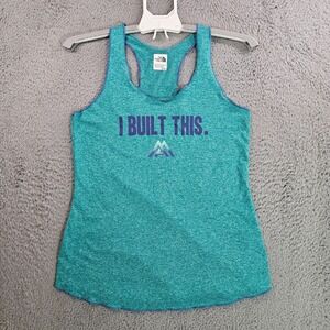 The North Face Activewear Tank Top Women Medium - I Built This - Green‎